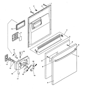 Door Assy Diagram and Parts List for SHU9956UC 12 Bosch Dishwasher