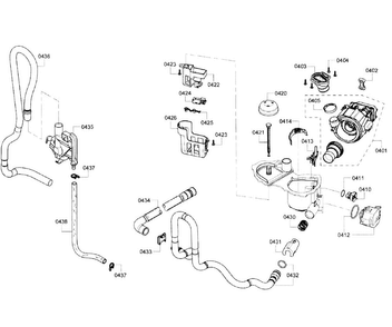Pump Section Diagram and Parts List for SHX6AP05UC 05 Bosch Dishwasher