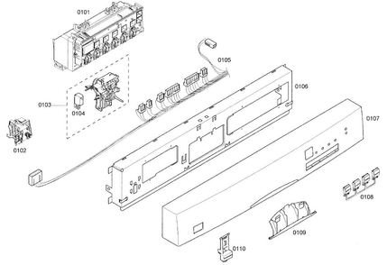 Panel Assy Diagram and Parts List for SHE44C02UC 17 Bosch Dishwasher