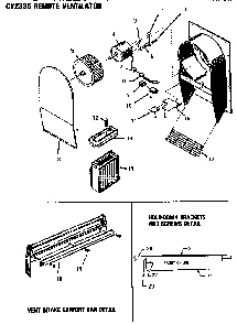 Remote Ventilator Diagram and Parts List for CHCV30  Thermador Cooktop