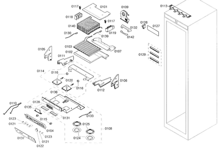 Cabinet Assy Diagram and Parts List for B24IR70NSP 07 Bosch Freezer