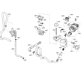 Pump Assy Diagram and Parts List for SHE3AR56UC 08 Bosch Dishwasher