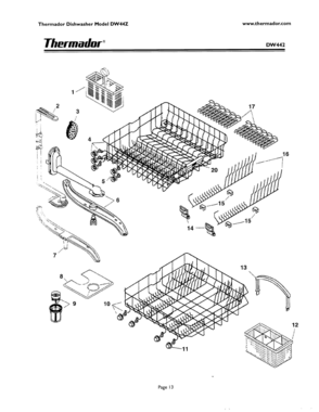 12 - RACKS Diagram and Parts List for DW44ZSB  Bosch Dishwasher