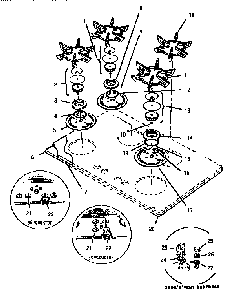 Ggcv36wc02 And Ggcv30wc02 Diagram and Parts List for GG30WC02  Thermador Cooktop