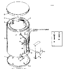 Non-functional Replacement Parts Diagram and Parts List for 153321150  Kenmore Water Heater