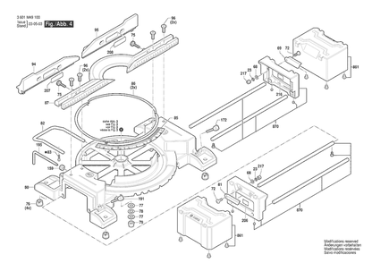 Section 4 Diagram and Parts List for GCM305-254D 3601M49140 Bosch Miter Saw