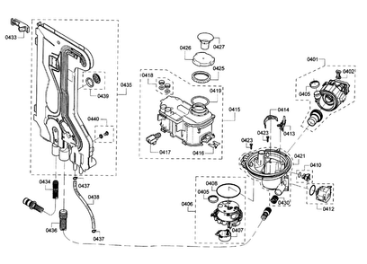 Pump Diagram and Parts List for SHP7PT55UC 01 Bosch Dishwasher