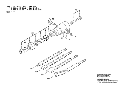 Part Location Diagram of 1618600009 Bosch Pointed Chisel L=200 Sds-Plus
