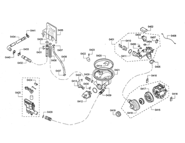 Sump/heater/pump Diagram and Parts List for SHX33R55UC 64 Bosch Dishwasher