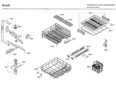 Rack Asy Diagram and Parts List for SHX7ER55UC 01 Bosch Dishwasher