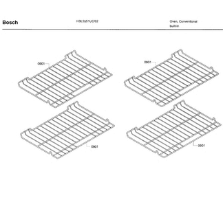 Rack Diagram and Parts List for HBL5551UC 02 Bosch Wall Oven