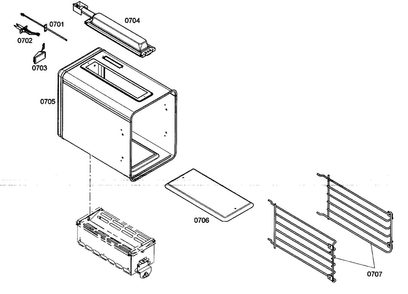 Left Oven 1 Diagram and Parts List for PRG486EDG03  Thermador Range