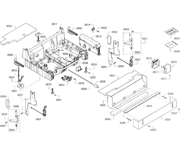 Base Assy Diagram and Parts List for SHX68R55UC 63 Bosch Dishwasher