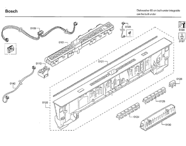 Control Panel Diagram and Parts List for SHP65T52UC 02 Bosch Dishwasher