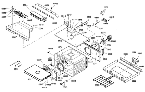 Cavity 1 Diagram and Parts List for HBN755AUC 02 Bosch Wall Oven