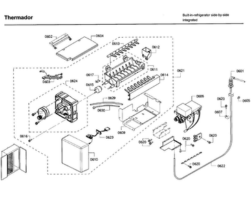 Icemaker Asy Diagram and Parts List for T42BD820NS 00 Thermador Refrigerator