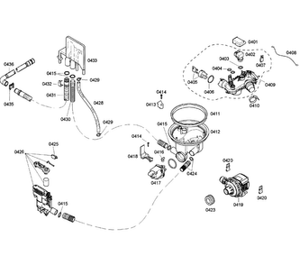 Pump Assy Diagram and Parts List for SHX65P06UC 58 Bosch Dishwasher
