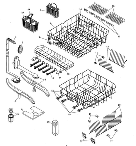 Racks Diagram and Parts List for SHU9956UC 12 Bosch Dishwasher