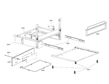 Frame Diagram and Parts List for HDS7062U 01 Bosch Range