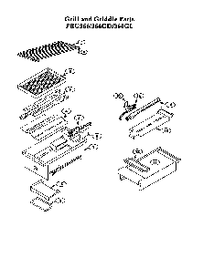 Grill And Griddle Diagram and Parts List for PRG364GL  Thermador Range