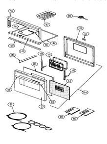 Oven Door Diagram and Parts List for GCR36-6  Thermador Range