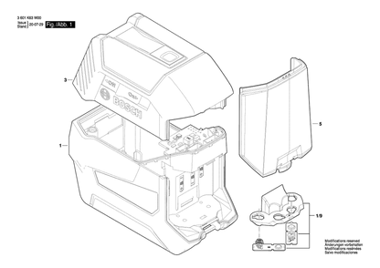 Page 1 Diagram and Parts List for GLL100-40G 3601K63W10 Bosch Laser Level