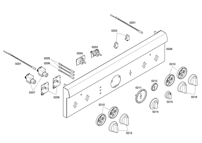 Control Panel Diagram and Parts List for PRD304EHC 08 Thermador Range