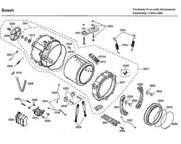 Drum Diagram and Parts List for WFMC4301UC 12 Bosch Washer