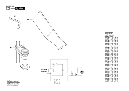Diagram 5 Diagram and Parts List for GCM216 3 601 M33 0L0 Bosch Miter Saw