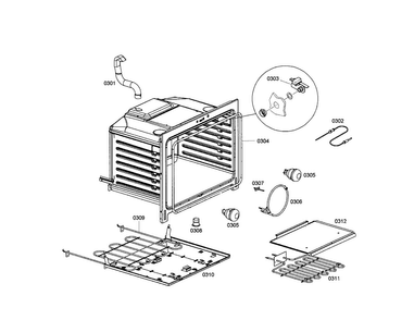 Body Diagram and Parts List for HDS7132U 01 Bosch Range