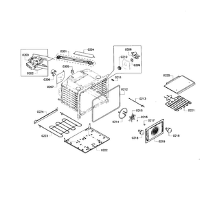 Cavity Assy Diagram and Parts List for HEI7132U 05 Bosch Range