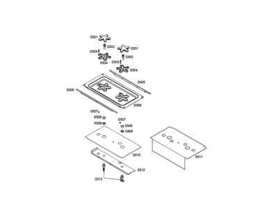 Tray/Burner Caps Diagram and Parts List for PDR364GDZS 02 Thermador Range