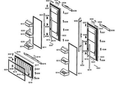 Door Assy Diagram and Parts List for T36IT71NNP 31 Thermador Refrigerator