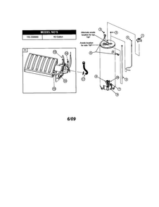Water Heater Diagram and Parts List for 153330660  Kenmore Water Heater