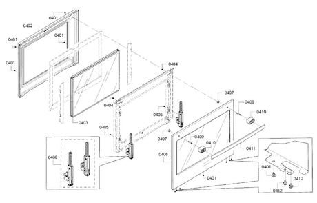 Door-upper Diagram and Parts List for HBL5551UC 01 Bosch Wall Oven