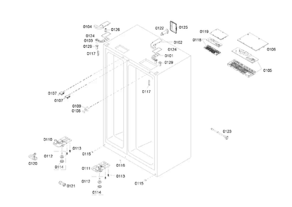 Cabinet Assy Diagram and Parts List for B22CS80SNS 02 Bosch Refrigerator