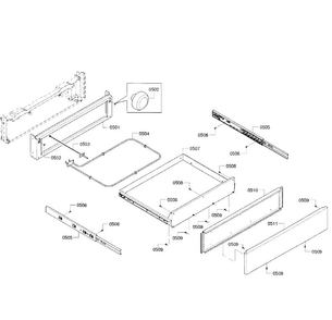 Drawer Assy Diagram and Parts List for HEIP054U 01 Bosch Range