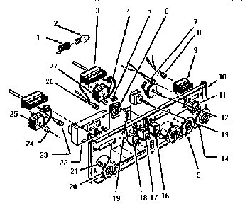 Control Panel, Rear Diagram and Parts List for CMT231-01  Thermador Microwave