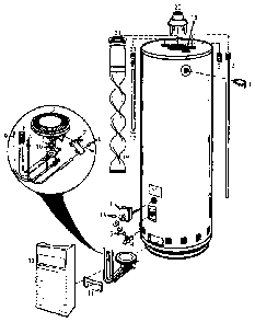 Replacement Parts Diagram and Parts List for 153338700  Kenmore Water Heater
