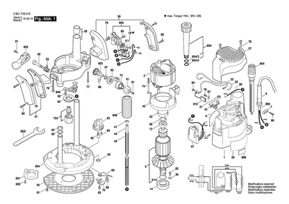 Diagram Diagram and Parts List for 1619EVS 3 601 F49 010 Bosch Router