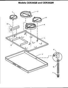 Models Cer30qb And Cer30qw Diagram and Parts List for CEH365Q  Thermador Cooktop