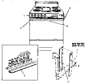 Control Panel & Heat Shield Diagram and Parts List for ESC30WH  Thermador Range