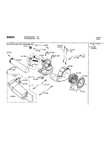 Heater And Motor Assemblies Diagram and Parts List for WTMC6300US 01 Bosch Dryer