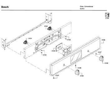 Control Panel Diagram and Parts List for HBL5751UCC 04 Bosch Microwave