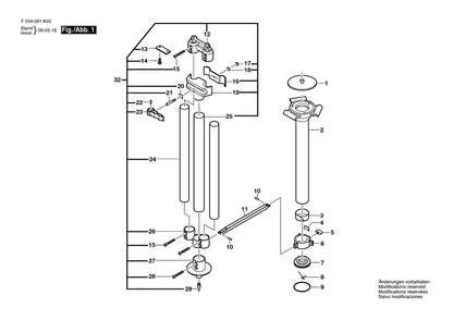 Part Location Diagram of 2610A09593 Bosch Tool RT20ALW LEG ASSEMBLY