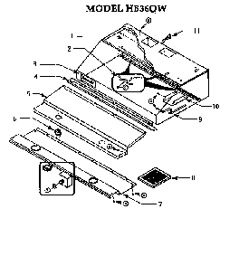 Model Bh36qw Diagram and Parts List for HB36QW  Thermador Range Hood