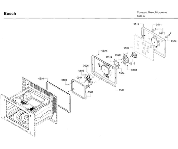 Convection Diagram and Parts List for HMC80152UC 01 Bosch Microwave