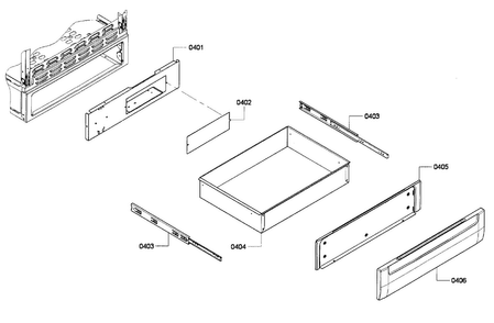 Drawer Diagram and Parts List for HEI7052U 06 Bosch Range