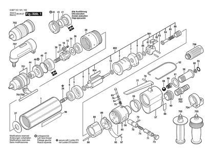 Section 1 Diagram and Parts List for 0607151101  Bosch Drill
