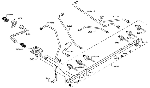 Gas Supplay Diagram and Parts List for PRD366EPG-01  Thermador Range